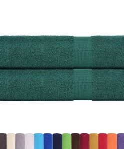 vidaXL Douchehanddoeken FROGN 2 st 70x140 cm 360 g/m² groen