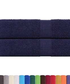 vidaXL Douchehanddoeken FROGN 2 st 70x140 cm 360 g/m² marineblauw