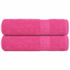 vidaXL Douchehanddoeken FROGN 2 st 70x140 cm 360 g/m² roze