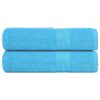 vidaXL Douchehanddoeken FROGN 2 st 70x140 cm 360 g/m² turquoise