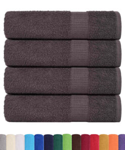 vidaXL Douchehanddoeken FROGN 4 st 70x140 cm 360 g/m² antraciet