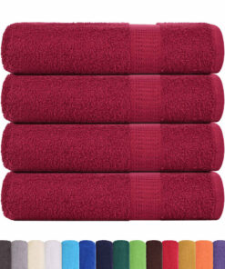 vidaXL Douchehanddoeken FROGN 4 st 70x140 cm 360 g/m² bordeaux