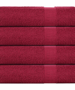 vidaXL Douchehanddoeken FROGN 4 st 70x140 cm 360 g/m² bordeaux