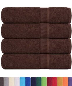 vidaXL Douchehanddoeken FROGN 4 st 70x140 cm 360 g/m² bruin