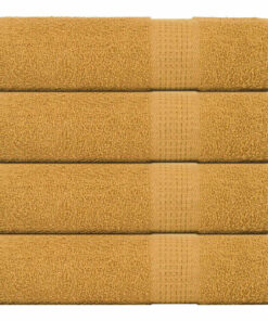 vidaXL Douchehanddoeken FROGN 4 st 70x140 cm 360 g/m² goud