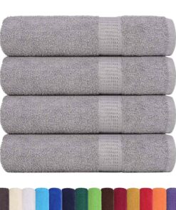 vidaXL Douchehanddoeken FROGN 4 st 70x140 cm 360 g/m² grijs