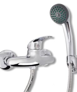 vidaXL Douchekraan set tweeknops chroom