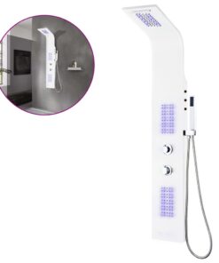 vidaXL Douchepaneel 20x44x130 cm aluminium wit