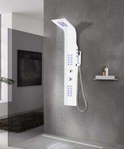 vidaXL Douchepaneel 20x44x130 cm aluminium wit