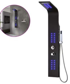 vidaXL Douchepaneel 20x44x130 cm aluminium zwart