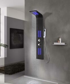 vidaXL Douchepaneel 20x44x130 cm aluminium zwart