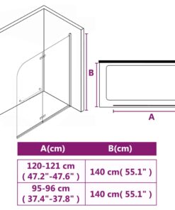 Alternative view of vidaXL Douchewand inklapbaar 2 panelen 120x140 cm ESG