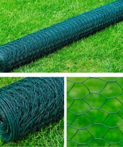 vidaXL Draadgaas zeshoekig 1x25 m staal donkergroen