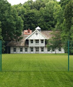 vidaXL Draadgaashek met palen 25x1 m staal groen