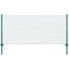 vidaXL Draadgaashek met palen 25x1 m staal groen