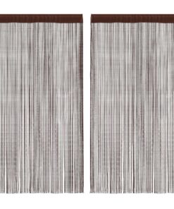 vidaXL Draadgordijnen 100x250 cm bruin 2 st