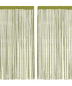 vidaXL Draadgordijnen 100x250 cm groen 2 st