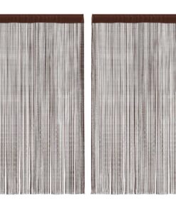 vidaXL Draadgordijnen 140x250 cm bruin 2 st