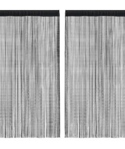 vidaXL Draadgordijnen 2 st 100x250 cm zwart