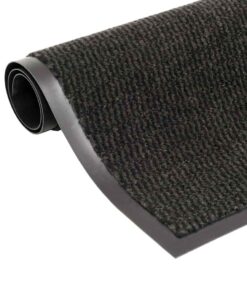 vidaXL Droogloopmat rechthoekig getuft 120x180 cm zwart