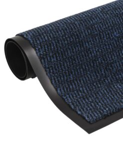 vidaXL Droogloopmat rechthoekig getuft 90x150 cm blauw