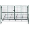 vidaXL Dubbele poort met deur 300x150 cm gepoedercoat staal