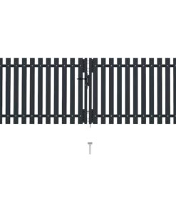 vidaXL Dubbele poort met deur staal 300x100 cm antraciet