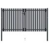 vidaXL Dubbele poort met deur staal 300x150 cm antraciet