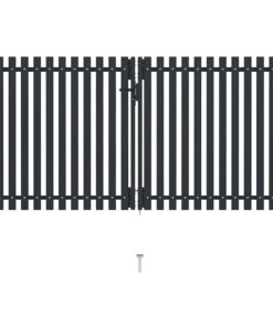 vidaXL Dubbele poort met deur staal 300x175 cm antraciet