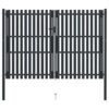 vidaXL Dubbele poort met deur staal 300x200 cm antraciet