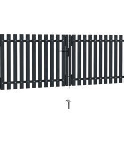 vidaXL Dubbele poort met deur staal 300x75 cm antraciet