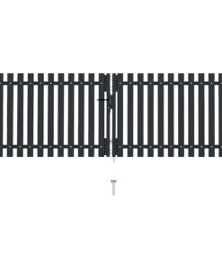 vidaXL Dubbele poort met deur staal 300x75 cm antraciet