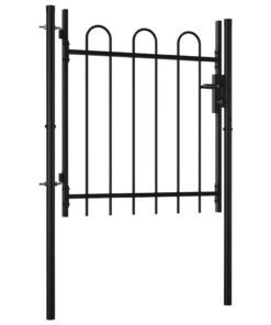 vidaXL Enkele poort met boog vorm 100x75 cm