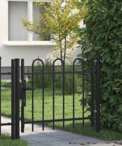 vidaXL Enkele poort met boog vorm 100x75 cm