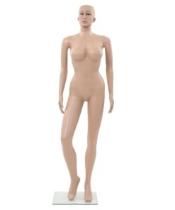 vidaXL Etalagepop sexy vrouw met glazen voet 180 cm beige