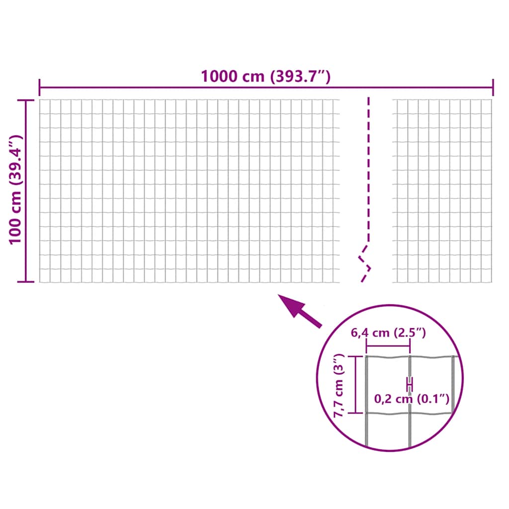 vidaXL Euro hek 10x1 m staal grijs - Image 5
