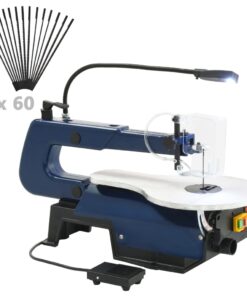 vidaXL Figuurzaagmachine elektrisch met voetpedaal en LED-lampje 125 W