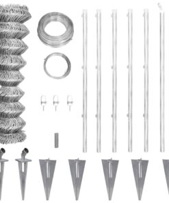 vidaXL Gaashek met palen 15x1 m gegalvaniseerd staal