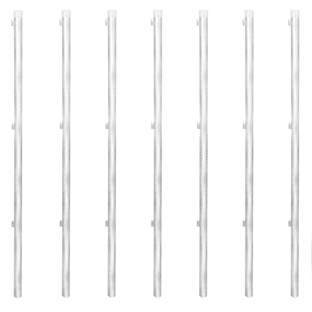 vidaXL Gaashek met palen 15x1 m gegalvaniseerd staal zilverkleurig - Image 7