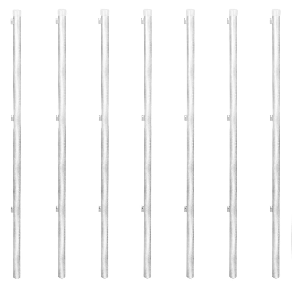 vidaXL Gaashek met palen 15x1,25 m gegalvaniseerd staal zilverkleurig - Image 7