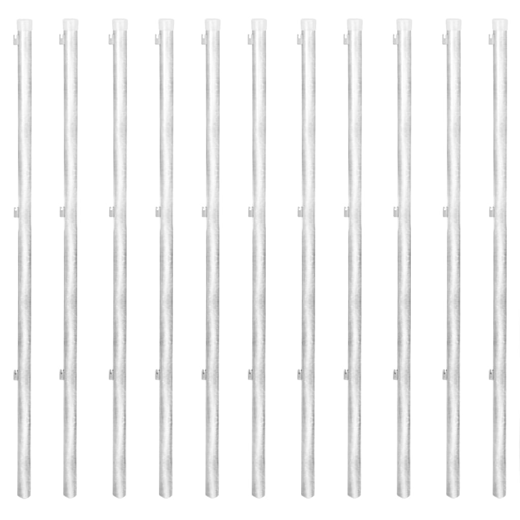 vidaXL Gaashek met palen 25x1,25 m gegalvaniseerd staal zilverkleurig - Image 7