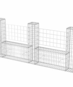 vidaXL Gabion mand U-vormig 240x20x100 cm staal