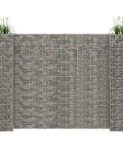 vidaXL Gabion plantenbak H-vormig 260x40x180 cm staaldraad