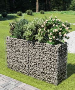 vidaXL Gabion plantenbak verhoogd 180x50x100 cm gegalvaniseerd staal