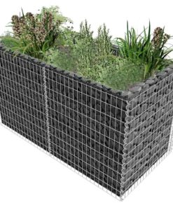 vidaXL Gabion plantenbak verhoogd 180x90x100 cm staal zilverkleurig