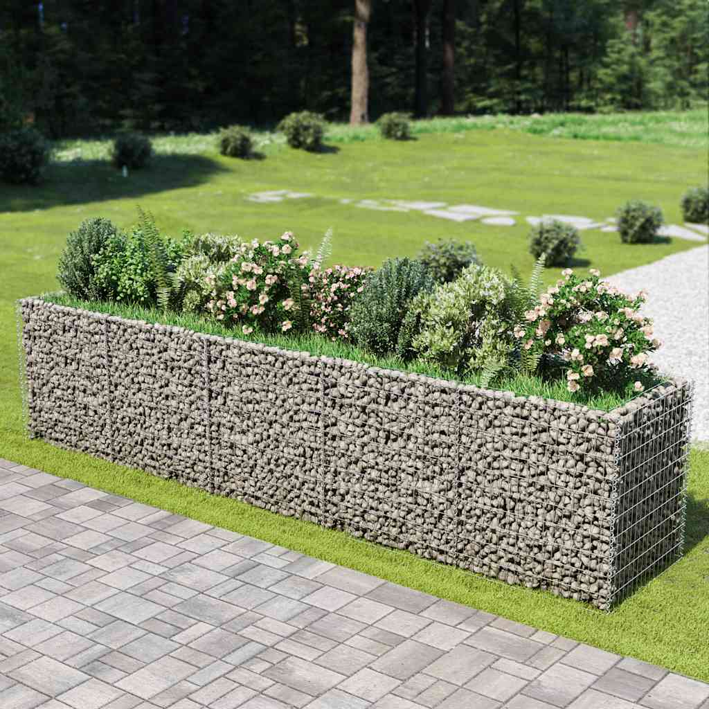vidaXL Gabion plantenbak verhoogd 450x90x100 cm gegalvaniseerd staal