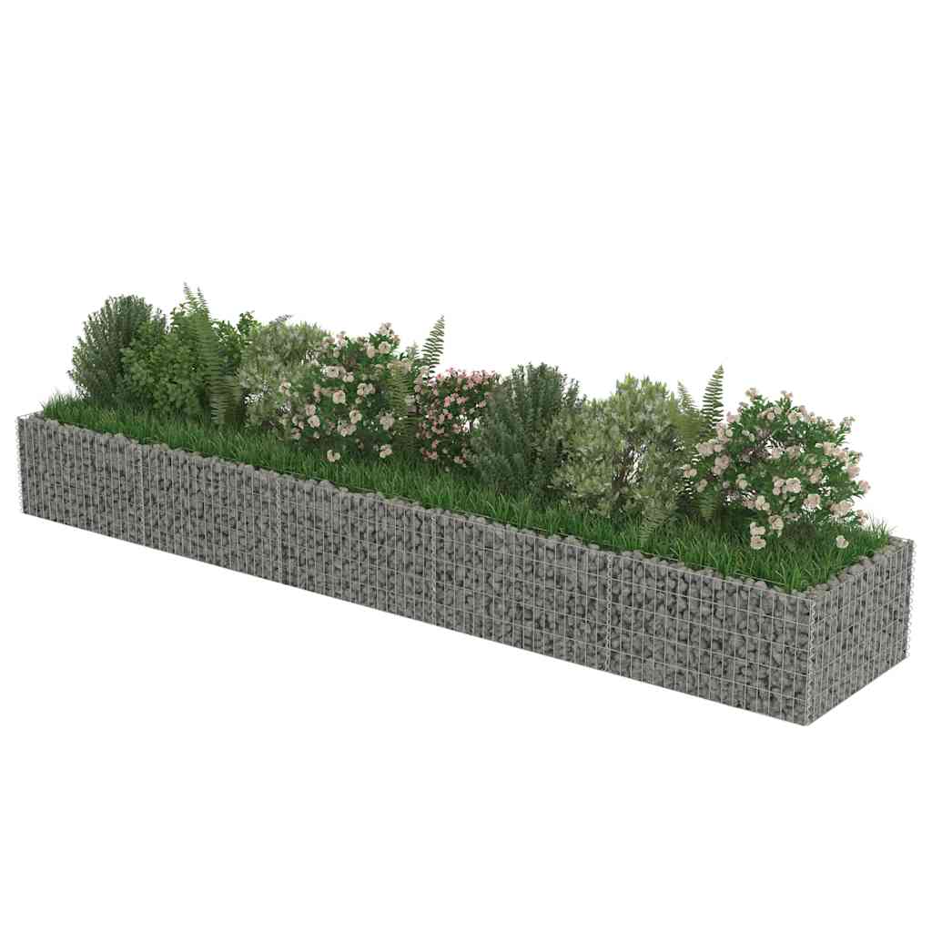 vidaXL Gabion plantenbak verhoogd 450x90x50 cm gegalvaniseerd staal - Image 4