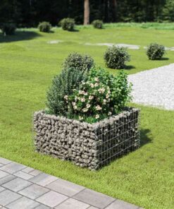 vidaXL Gabion plantenbak verhoogd 90x90x50 cm gegalvaniseerd staal