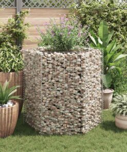 vidaXL Gabion plantenbak verhoogd zeshoekig 100x90x100 cm