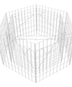 vidaXL Gabion plantenbak verhoogd zeshoekig 100x90x50 cm